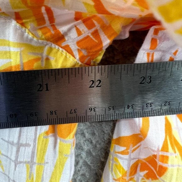 Alfred Dunner Womens Top 14 White Orange Button Front‎ 3/4 Sleeve Shirt Burnout - Picture 7 of 9